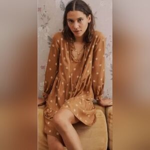 Madewell - TIe-Neck Tiered Mini Dress in Bloom Dot